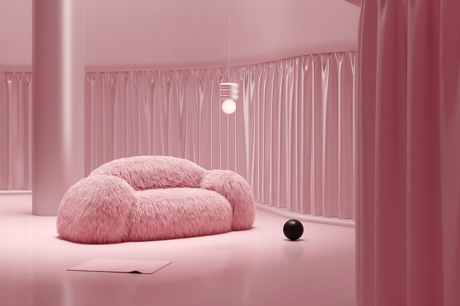 hot pink sectional sofa